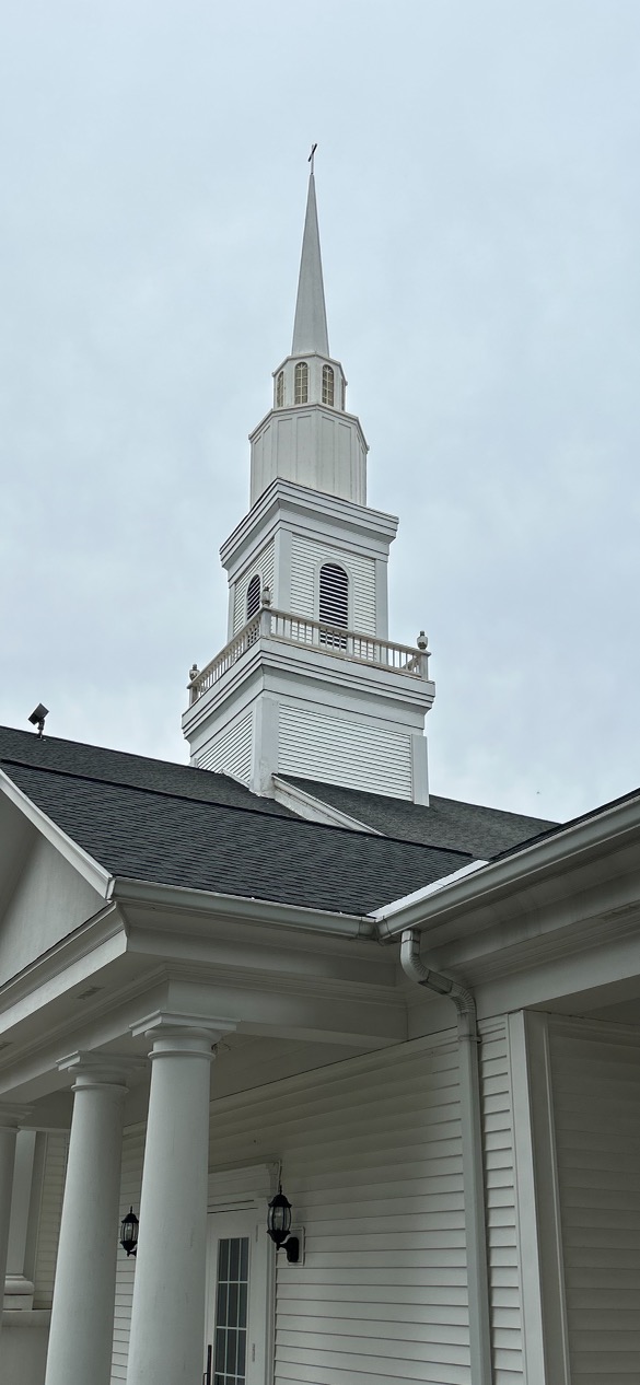 Church drone steeple cleaning 